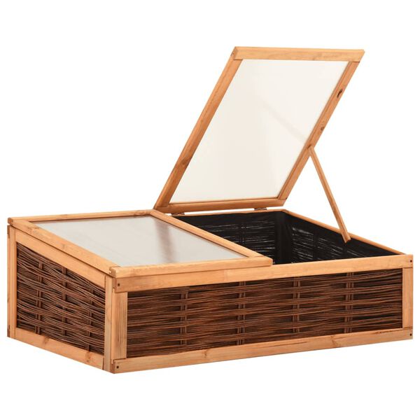 vidaXL &Scaron;iltnamis, 120x80x45cm, pu&scaron;ies medienos masyvas ir gluosnis