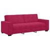 vidaXL Trivietė sofa, vyno raudonumo, 220x78x84 cm, aksominė