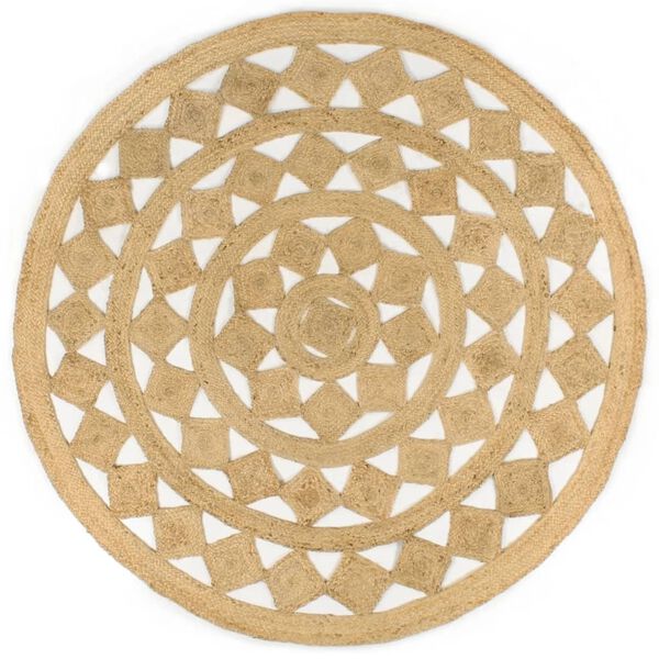 vidaXL Kilimas, 180 cm, pintas džiutas, rankų darbo