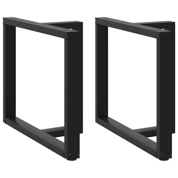 vidaXL Valgomojo stalo kojelės, 2 vnt., juodos, 90x35x(72-73) cm, plienas