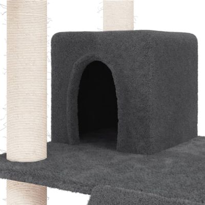 vidaXL Draskyklė katėms su stovais iš sizalio, tamsiai pilka, 83cm