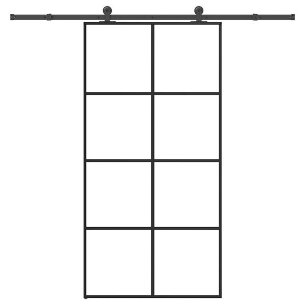 vidaXL Stumdomos durys su įrangos rinkiniu, 102,5x205cm, ESG/aliuminis