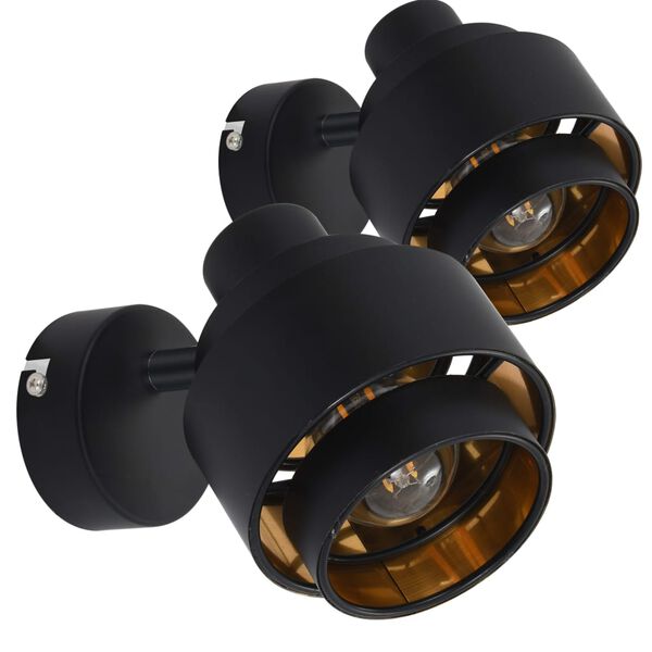 vidaXL Ta&scaron;kiniai &scaron;viestuvai, 2vnt., juodos spalvos, E14