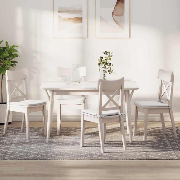 vidaXL Sėdynių pagalvėlės 4 pcs Balta 40 x 40 x 3 cm audinys