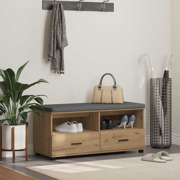 vidaXL Koridoriaus suolas Amatininkų ąžuolas 100 x 38 x 46 cm