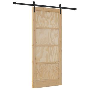 vidaXL Slankios durys Natūrali ir juoda 86 x 198,5 cm