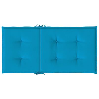 vidaXL Sodo kėdės pagalvėlės, 2vnt., mėlynos, 100x50x3cm, audinys