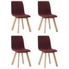 vidaXL Valgomojo kėdės, 4vnt., raudonojo vyno, audinys