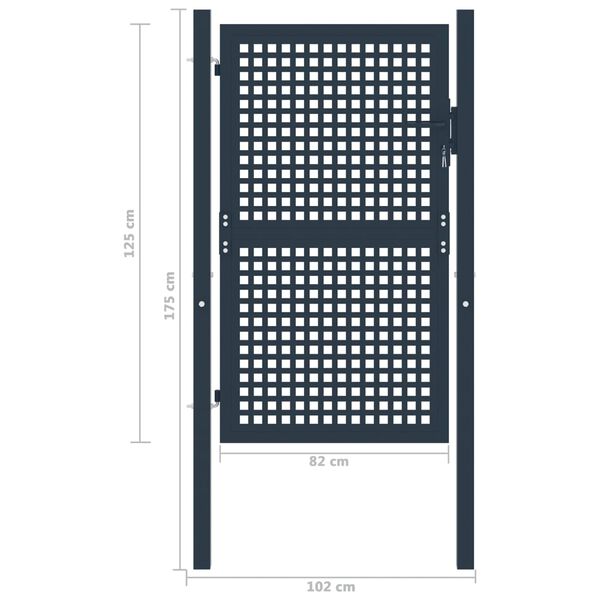 vidaXL Tvoros vartai, antracito spalvos, 102x125 cm, plienas