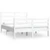 vidaXL Lovos rėmas, baltas, 120x190cm, pu&scaron;ies masyvas, dvivietis