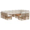 vidaXL Lauko sofos komplektas 13 pcs Natūralus ir grietinėlės baltas