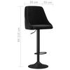 vidaXL Baro taburetės, 2vnt., juodos spalvos, aksomas