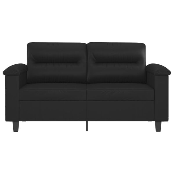 vidaXL Dvivietė sofa, juodos spalvos, 120cm, dirbtinė oda