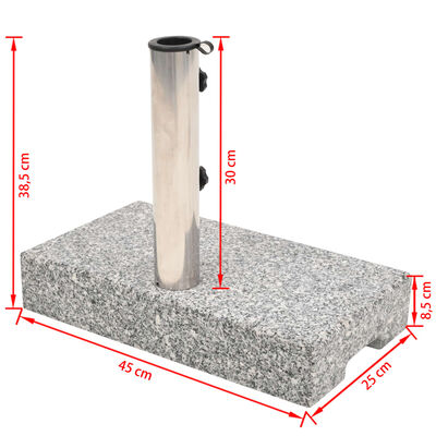 vidaXL Skėčio stovas, granitas, kvadratinis, 25 kg