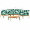 vidaXL Sofos komplektas i&scaron; palečių su pagalvėlėmis, 4 dalių, akacija