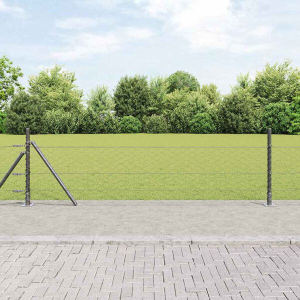 vidaXL Tvorelės stulpas Pilka 50 x 0,5 m (50 mm tinklas)