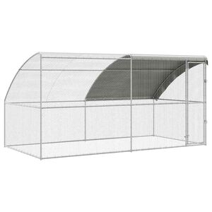 vidaXL Vi&scaron;tų narvas 2 vnt. Sidabro 400 x 200 x 200 cm Plienas ir PE