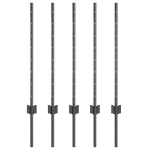 vidaXL Įmontuotas tvoros stulpas 5 vnt. Pilka 120 cm