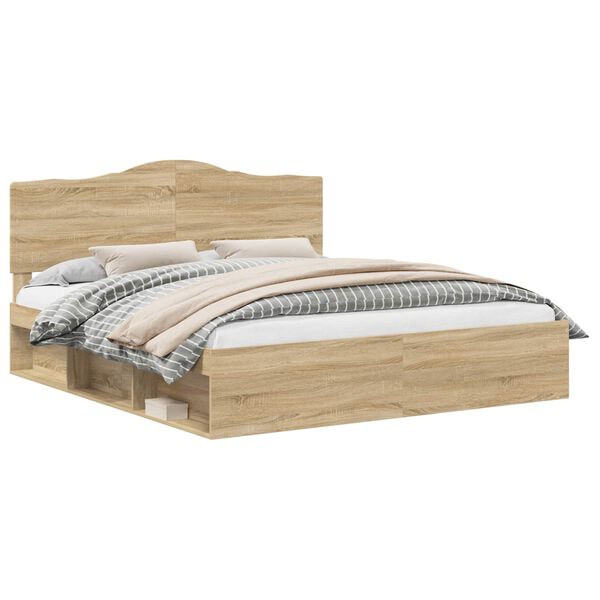 vidaXL Lovos rėmas Sonoma 180 x 200 cm Kietos pu&scaron;ies mediena