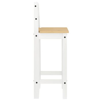 vidaXL Baro kėdės, 2vnt., baltos spalvos, pušies medienos masyvas