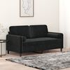 vidaXL Dvivietė sofa su pagalvėmis, juodos spalvos, 140cm, aksomas