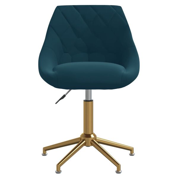 vidaXL Pasukamos valgomojo kėdės, 2vnt., mėlynos spalvos, aksomas