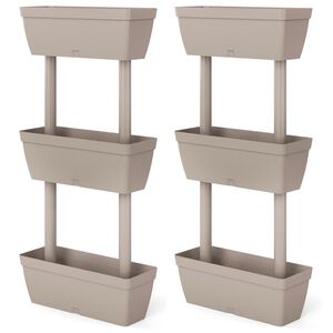 vidaXL Sodo loveliai, 6vnt., taupe spalvos, 100cm