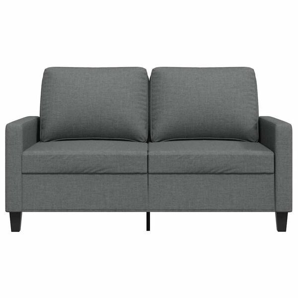vidaXL Dvivietė sofa, tamsiai pilkos spalvos, 120cm, audinys