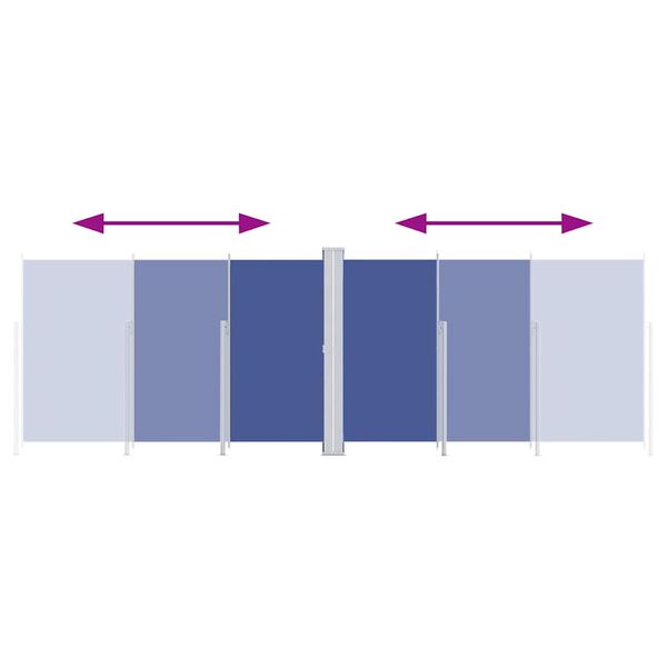vidaXL I&scaron;traukiama &scaron;oninė pertvara, mėlynos spalvos, 220x600cm
