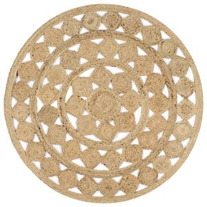 vidaXL Kilimas, 120cm, pintas džiutas, rankų darbo