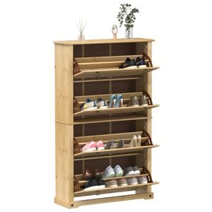 vidaXL Spintelė batams Corona, 99x32x163,5cm, pu&scaron;ies medienos masyvas