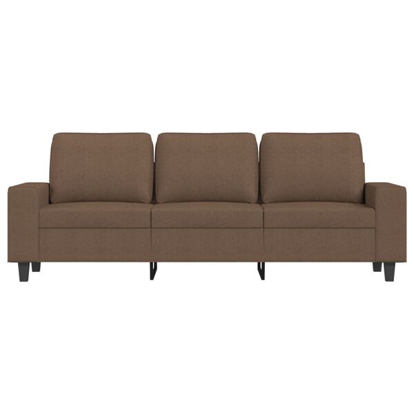 vidaXL Trivietė sofa su pakoja, rudos spalvos, 180cm, audinys