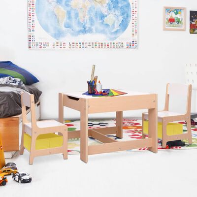 vidaXL Vaikiškas stalas su 2 kėdėmis, MDF