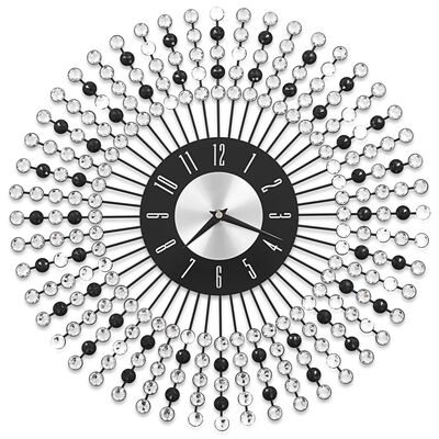 vidaXL Sieninis laikrodis, juodos spalvos, 43 cm, metalas