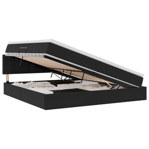 vidaXL Saugos lova su čiužiniu su saugykla Juoda 200 x 200 cm Aksomas