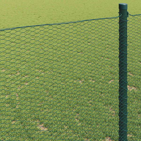 vidaXL Heksagoninė tvora Žalia 1,2 x 10 m PVC