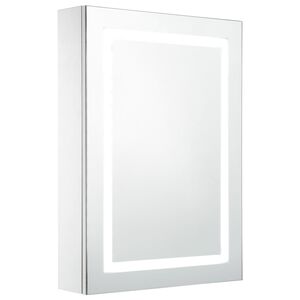 vidaXL Veidrodinė vonios spintelė su LED ap&scaron;vietimu, 50x13x70cm