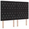 vidaXL LED galvūgalis su LED juostelėmis Juodas 160 cm Aksomas