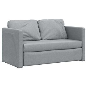 vidaXL Grindų sofa-lova, 2-1, &scaron;viesiai pilka, 112x174x55cm, audinys