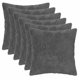vidaXL Pagalvėlės užvalkalas 6 vnt. HEERLEN Tamsiai pilka 30 x 30 cm