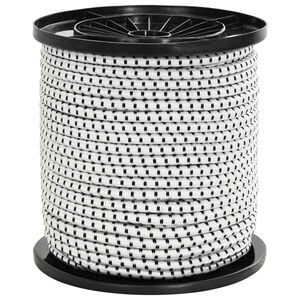 vidaXL Bungee virvės 4 mm Juoda ir Balta PP ir guma