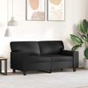 vidaXL Dvivietė sofa, juodos spalvos, 120cm, dirbtinė oda