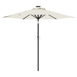 vidaXL Skėtis nuo saulės su plieniniu stulpu, baltas, 225x225x212cm