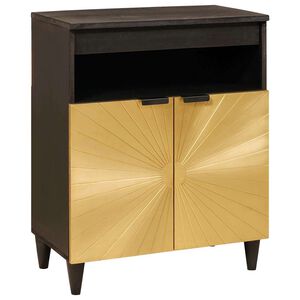 vidaXL Kabalas Juodas ir auksinis 60 x 33 x 75 cm Kietas mango medis