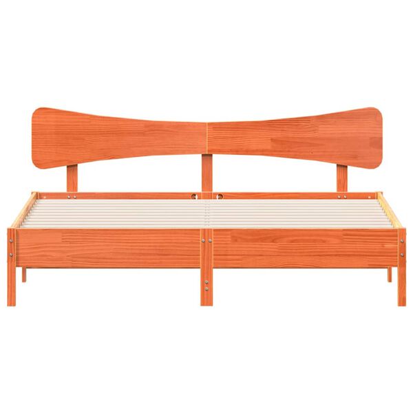 vidaXL Lovos rėmas be čiužinio, va&scaron;ko rudas, 160x200cm, pu&scaron;ies masyvas