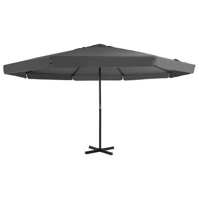 vidaXL Lauko skėtis su aliuminio stulpu, antracito sp., 500 cm