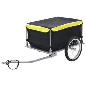 vidaXL Dviračio priekaba, juodos ir geltonos spalvos, 65kg