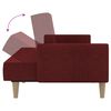 vidaXL Dvivietė sofa-lova su pakoja, vyno raudonos spalvos, audinys