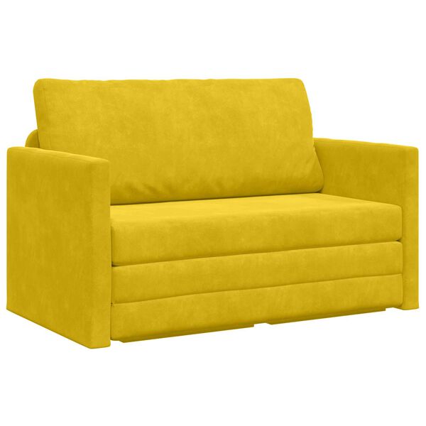 vidaXL Sofa lova 110cm Saulėgrąžų geltona Aksomas