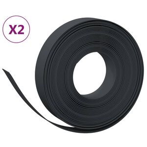 vidaXL Sodo apvadai, 2vnt., juodi, 10m, 10cm, polietilenas